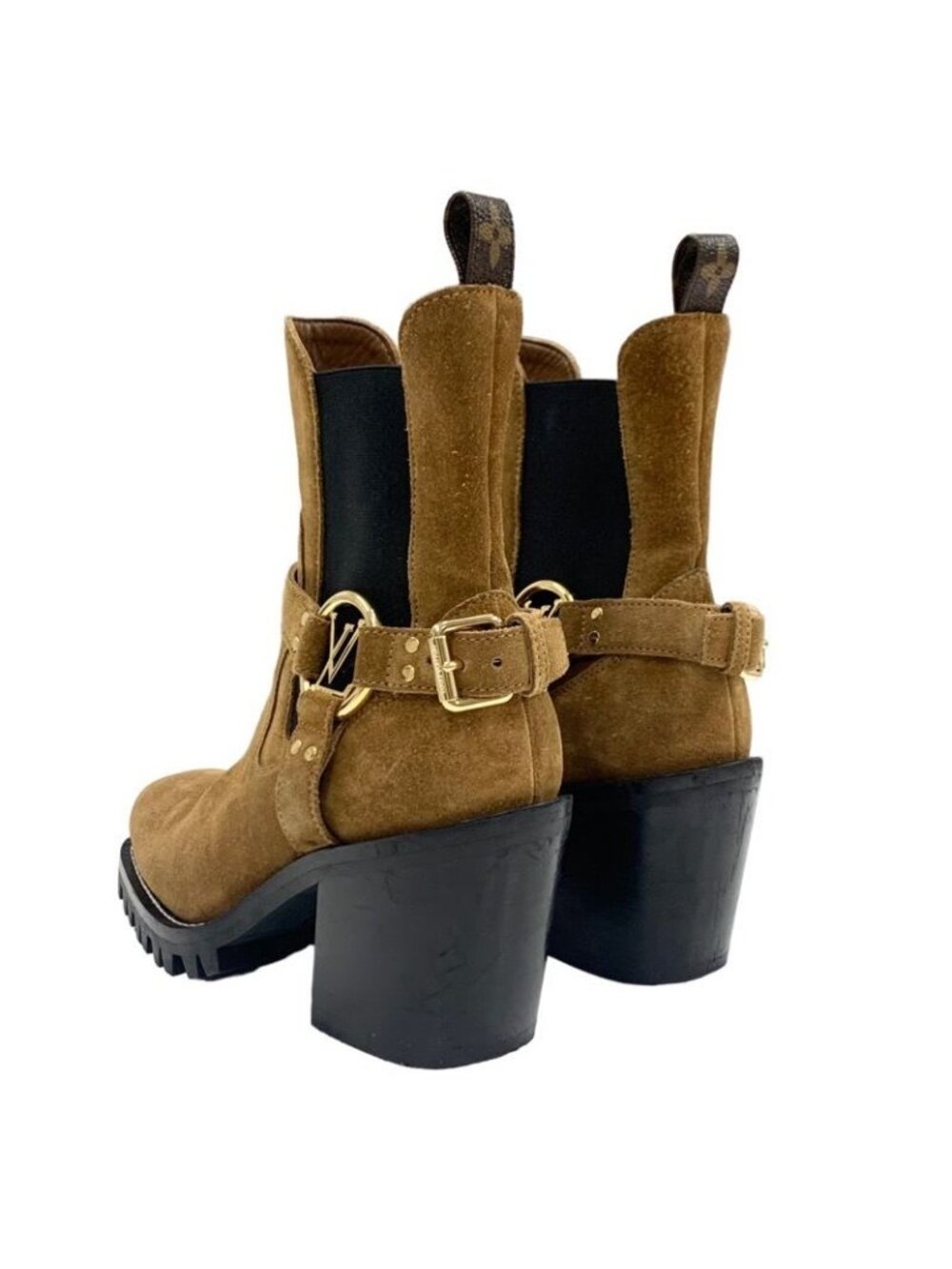 Louis Vuitton Limitless Line Boots Short Shoes Suede Brown Black - Picture 5 of 11